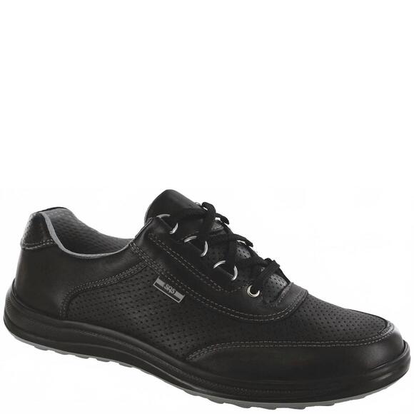 NEW SAS women's sporty lux lace up sneakers in black perf